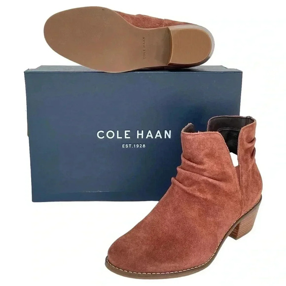 Cole Haan Alayna Mahogany Suede Leather Womens Ankle Boots Size 5.5M - Picture 11 of 11